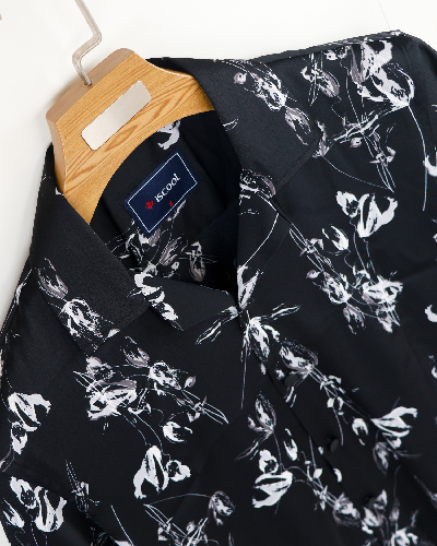 Zafran Print Cuban Collar Shirt